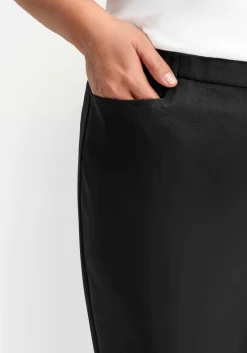 Gerade Hose mit Schlupfbund und Bügelfalten