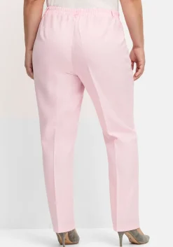 Gerade Hose mit Schlupfbund und Bügelfalten