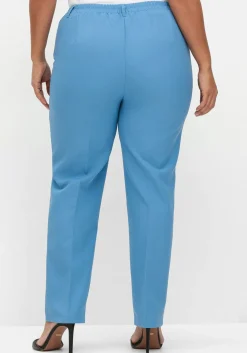 Gerade Hose mit Schlupfbund und Bügelfalten