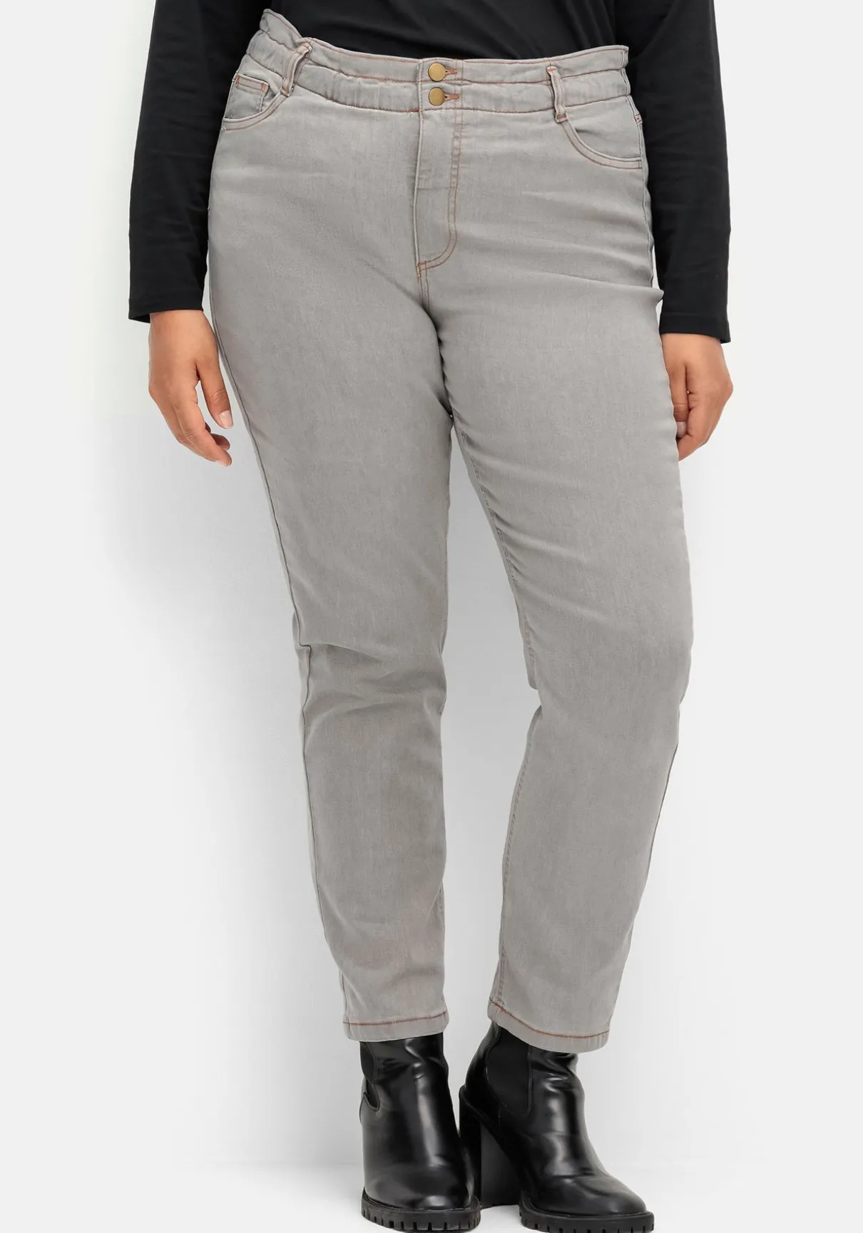 Gerade Jeans im extrahohen Paperbag-Schnitt