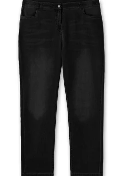 Gerade Jeans mit elastischem High-Waist-Bund