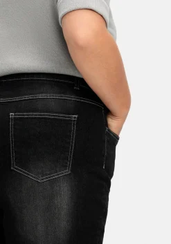 Gerade Jeans mit elastischem High-Waist-Bund