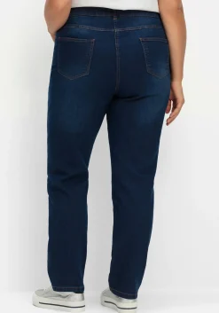 Gerade Jeans mit elastischem High-Waist-Bund