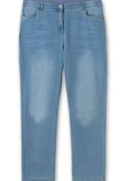 Gerade Jeans mit elastischem High-Waist-Bund
