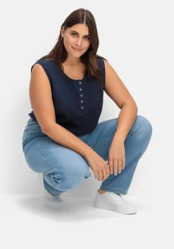 Gerade Jeans mit elastischem High-Waist-Bund