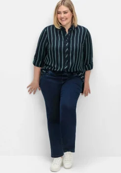 Gerade Jeans mit Gummibund und Shaping-Einsatz