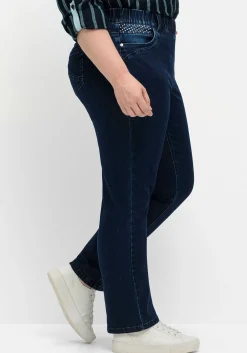 Gerade Jeans mit Gummibund und Shaping-Einsatz