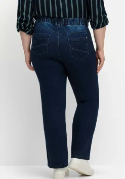 Gerade Jeans mit Gummibund und Shaping-Einsatz