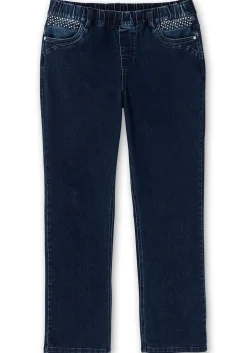 Gerade Jeans mit Gummibund und Shaping-Einsatz