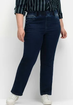 Gerade Jeans mit Gummibund und Shaping-Einsatz