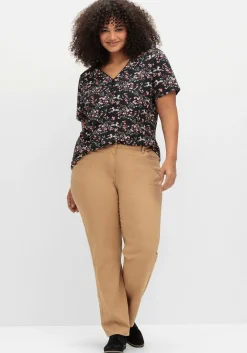 Gerade Jeans mit seitlichem Stretchbund