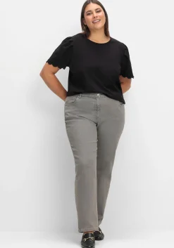 Gerade Jeans mit seitlichem Stretchbund