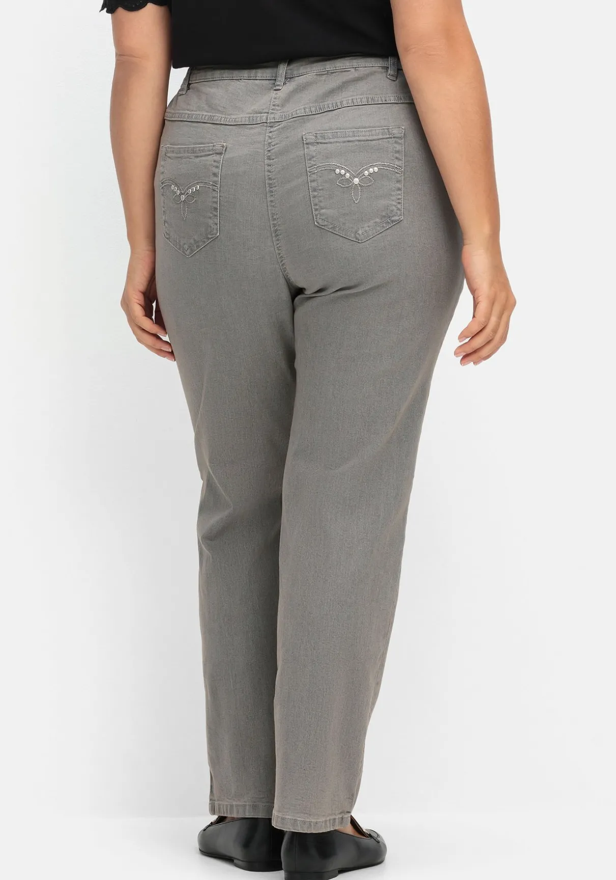 Gerade Jeans mit seitlichem Stretchbund