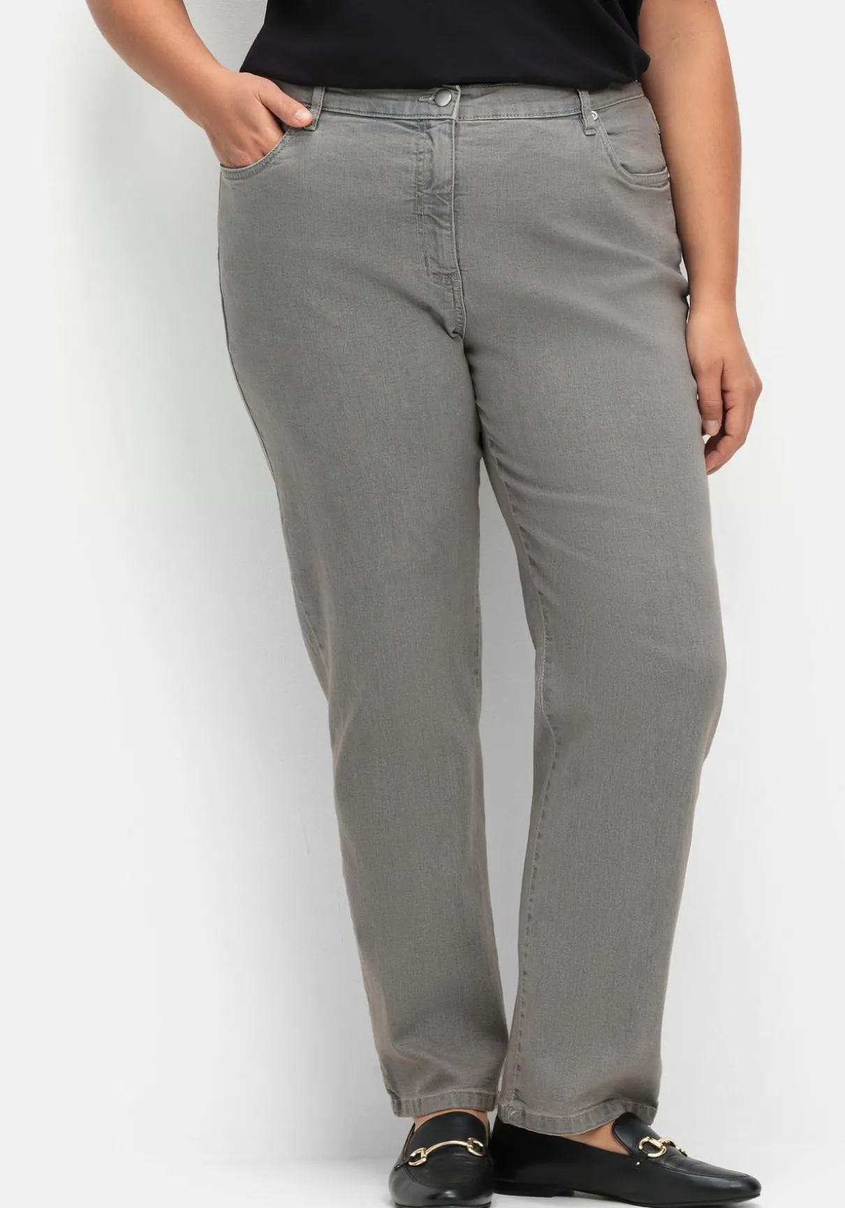 Gerade Jeans mit seitlichem Stretchbund