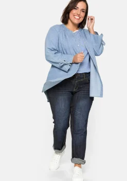 Gerade Jeans mit Used-Effekten