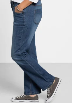 Gerade Jeans mit Used-Effekten