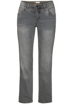 Gerade Jeans mit Used-Effekten