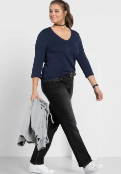 Gerade Jeans mit Used-Effekten