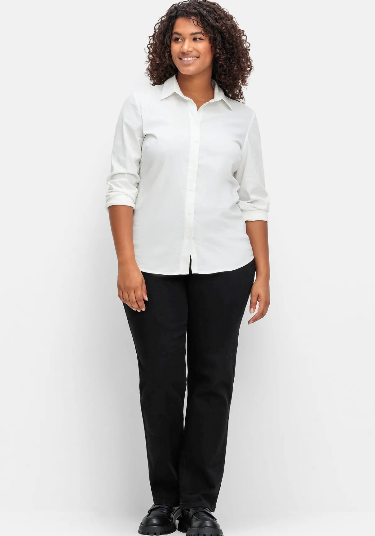 Gerade Stretch-Jeans mit Bodyforming-Effekt