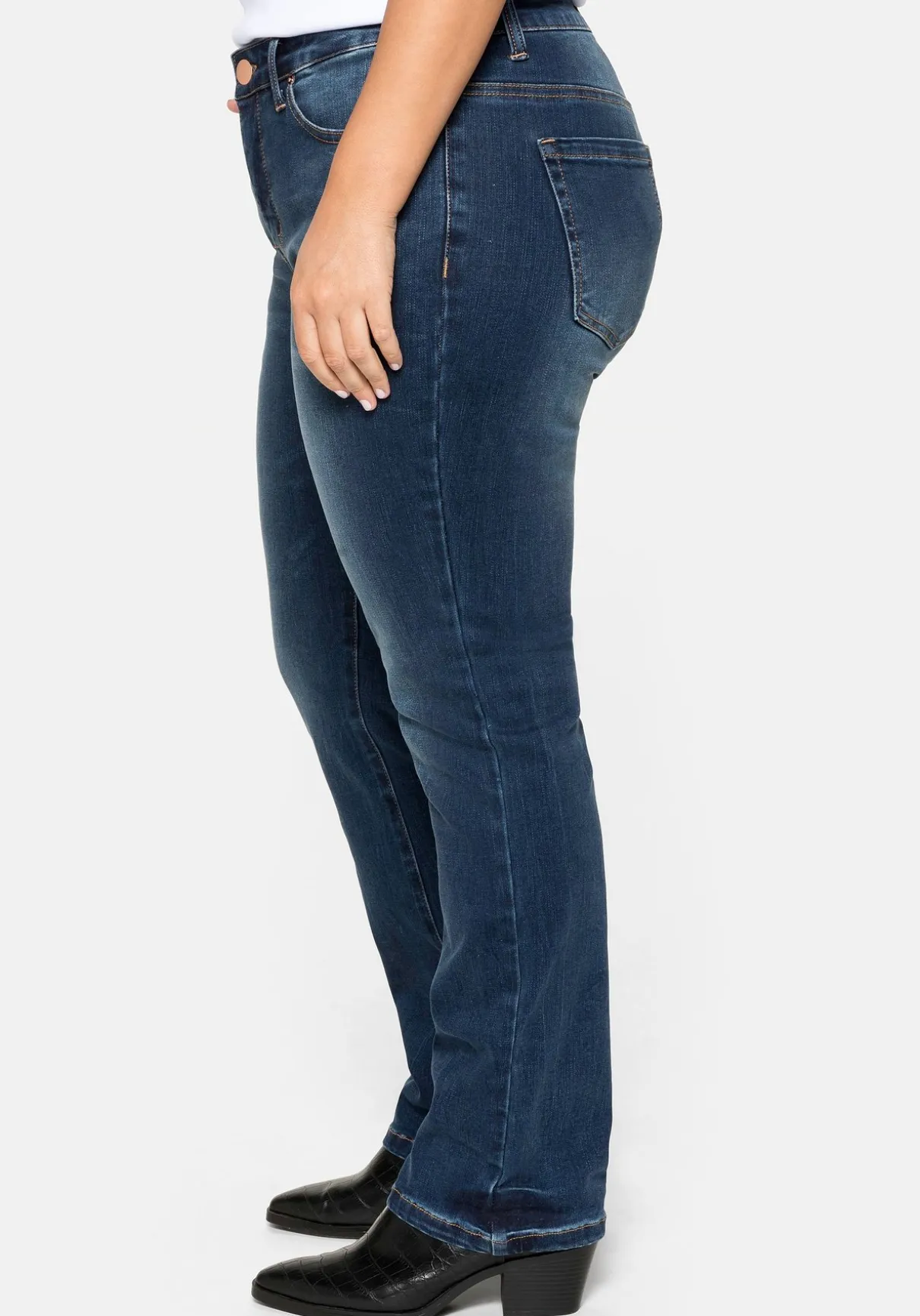 Gerade Stretch-Jeans mit Bodyforming-Effekt