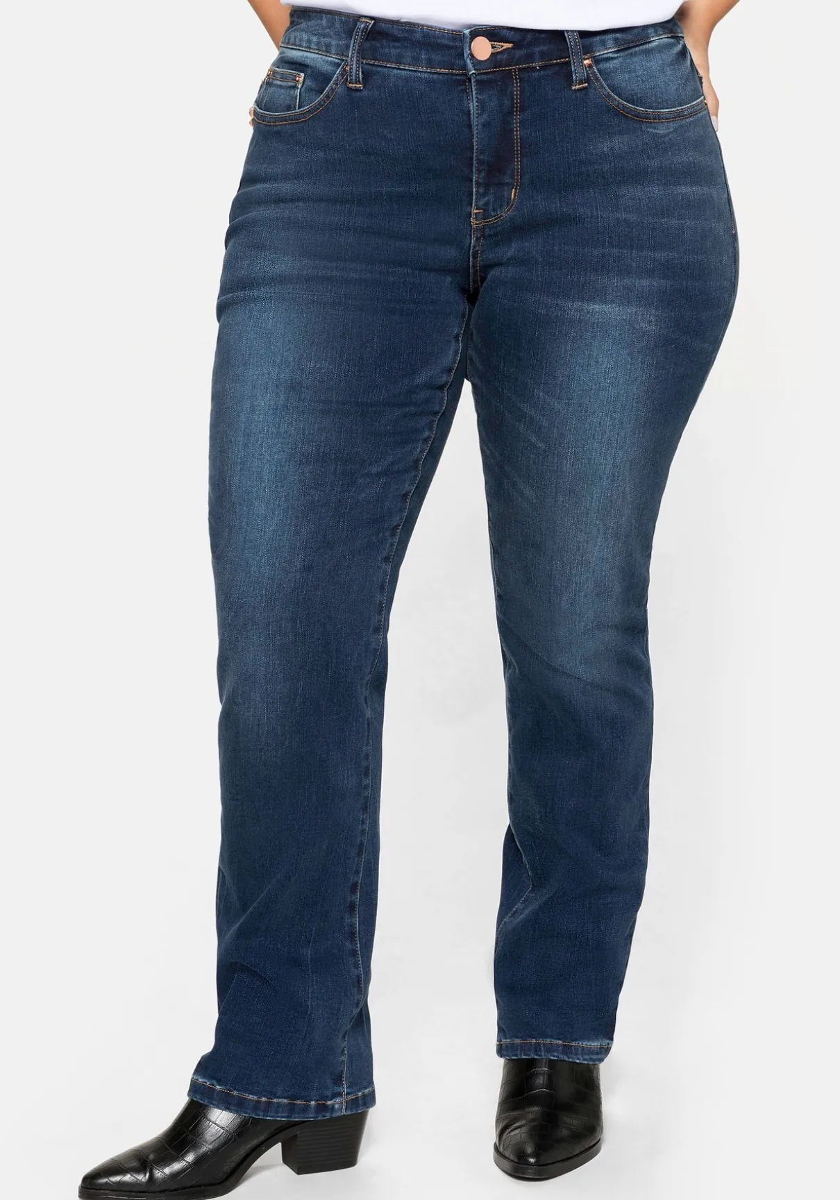 Gerade Stretch-Jeans mit Bodyforming-Effekt
