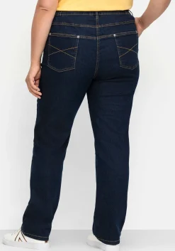 Gerade Stretch-Jeans mit Komfortbund
