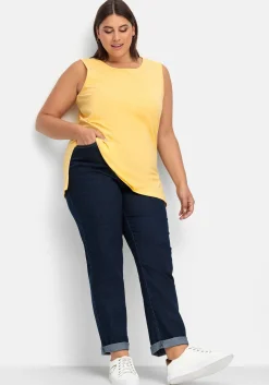 Gerade Stretch-Jeans mit Komfortbund