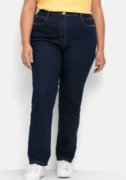 Gerade Stretch-Jeans mit Komfortbund