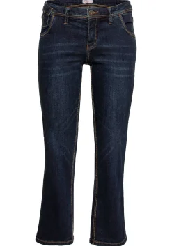 Gerade Stretch-Jeans mit Used-Effekten