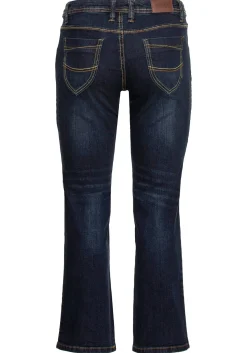 Gerade Stretch-Jeans mit Used-Effekten