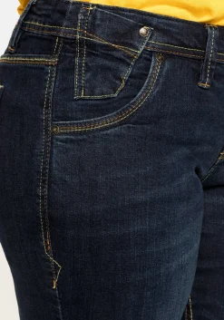 Gerade Stretch-Jeans mit Used-Effekten