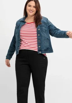 Gerade Twillhose in Curvy-Schnitt PIA, mit Biesen vorn