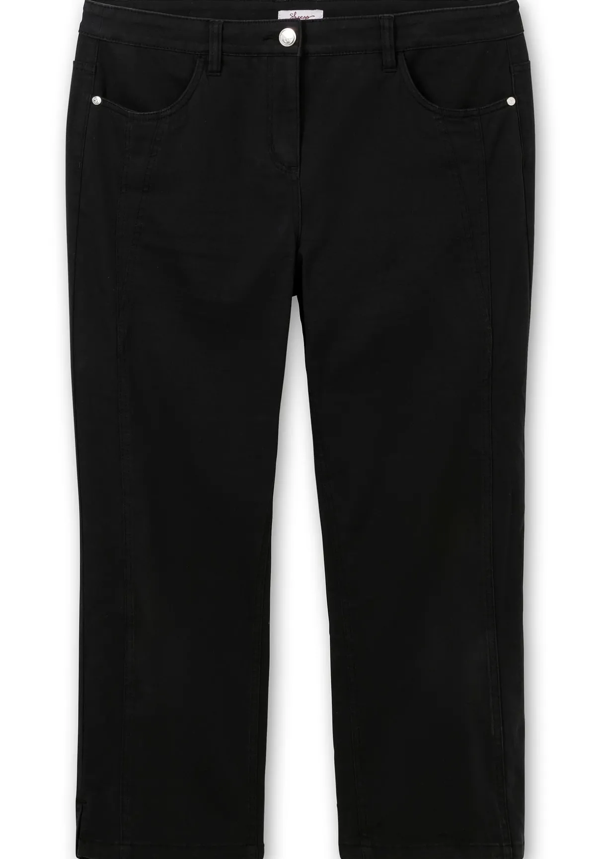 Gerade Twillhose in knöchelbedeckender Länge