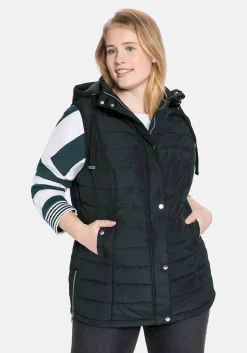 Gesteppte Longweste mit Kapuze