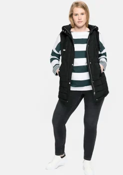 Gesteppte Longweste mit Kapuze