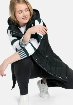 Gesteppte Longweste mit Kapuze