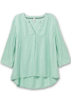 Gestreifte Tunika mit 3/4-Ärmeln, in Twill-Qualität