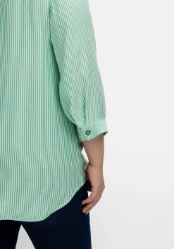 Gestreifte Tunika mit 3/4-Ärmeln, in Twill-Qualität