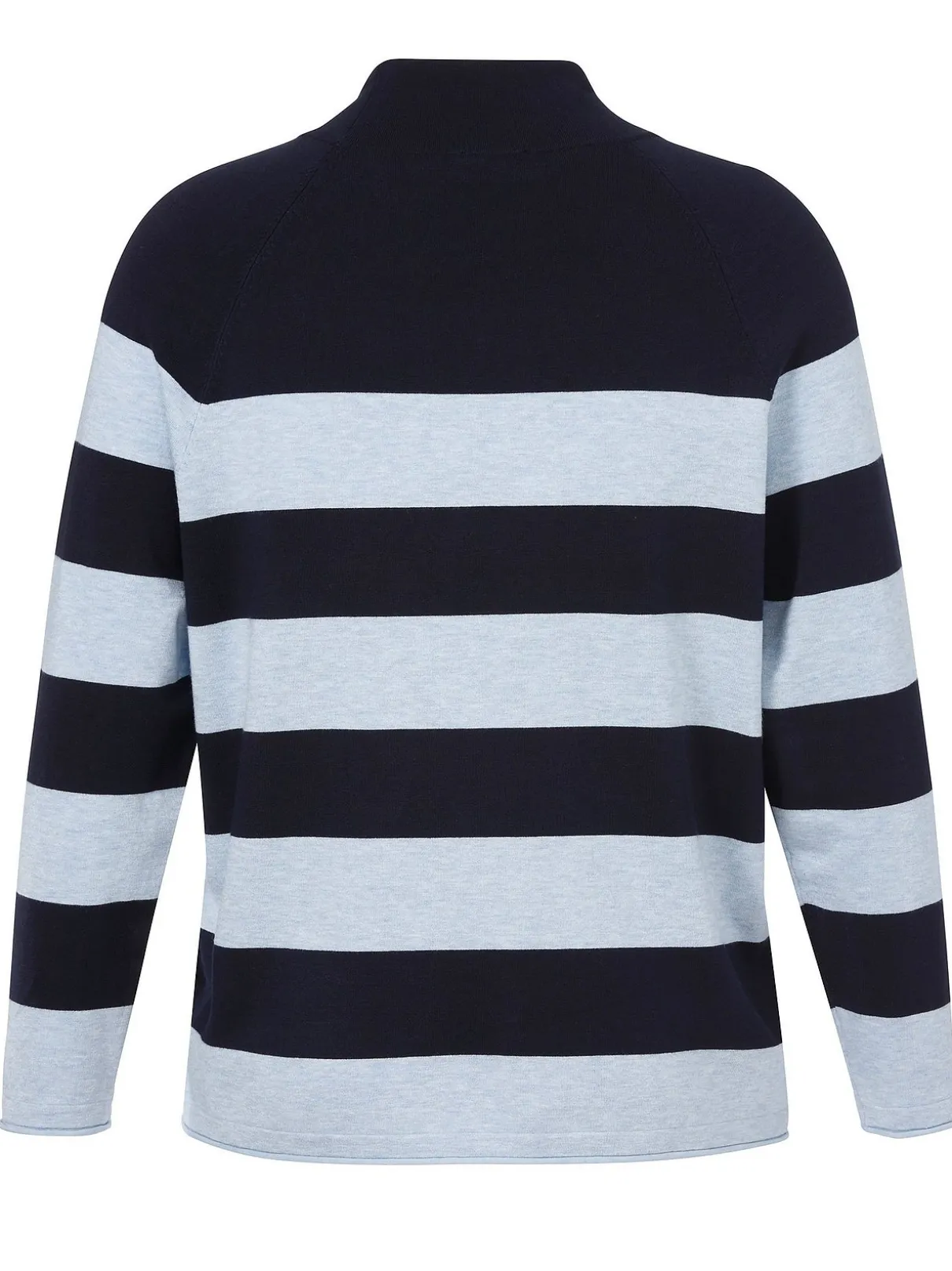 Gestreifter Pullover mit Tunnelzug am Stehkragen