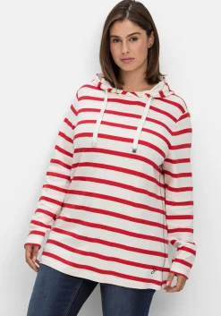 Gestreiftes Langarmshirt mit Kapuze