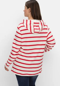 Gestreiftes Langarmshirt mit Kapuze