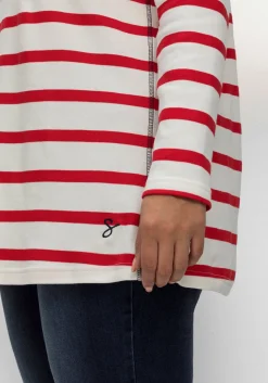 Gestreiftes Langarmshirt mit Kapuze