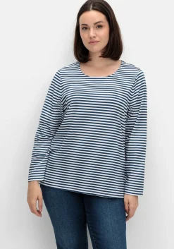 Gestreiftes Langarmshirt mit Rundhalsausschnitt