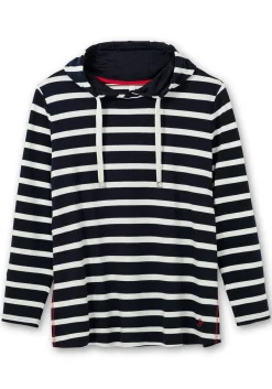 Gestreiftes Langarmshirt mit Kapuze