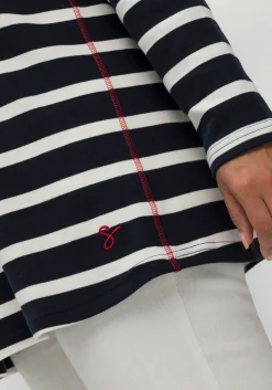 Gestreiftes Langarmshirt mit Kapuze