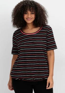 Gestreiftes Shirt mit Gummizugbund