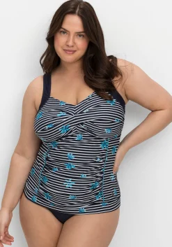 Gestreiftes Tankini-Top mit Shaping-Einsatz