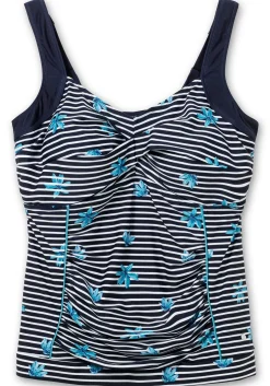 Gestreiftes Tankini-Top mit Shaping-Einsatz