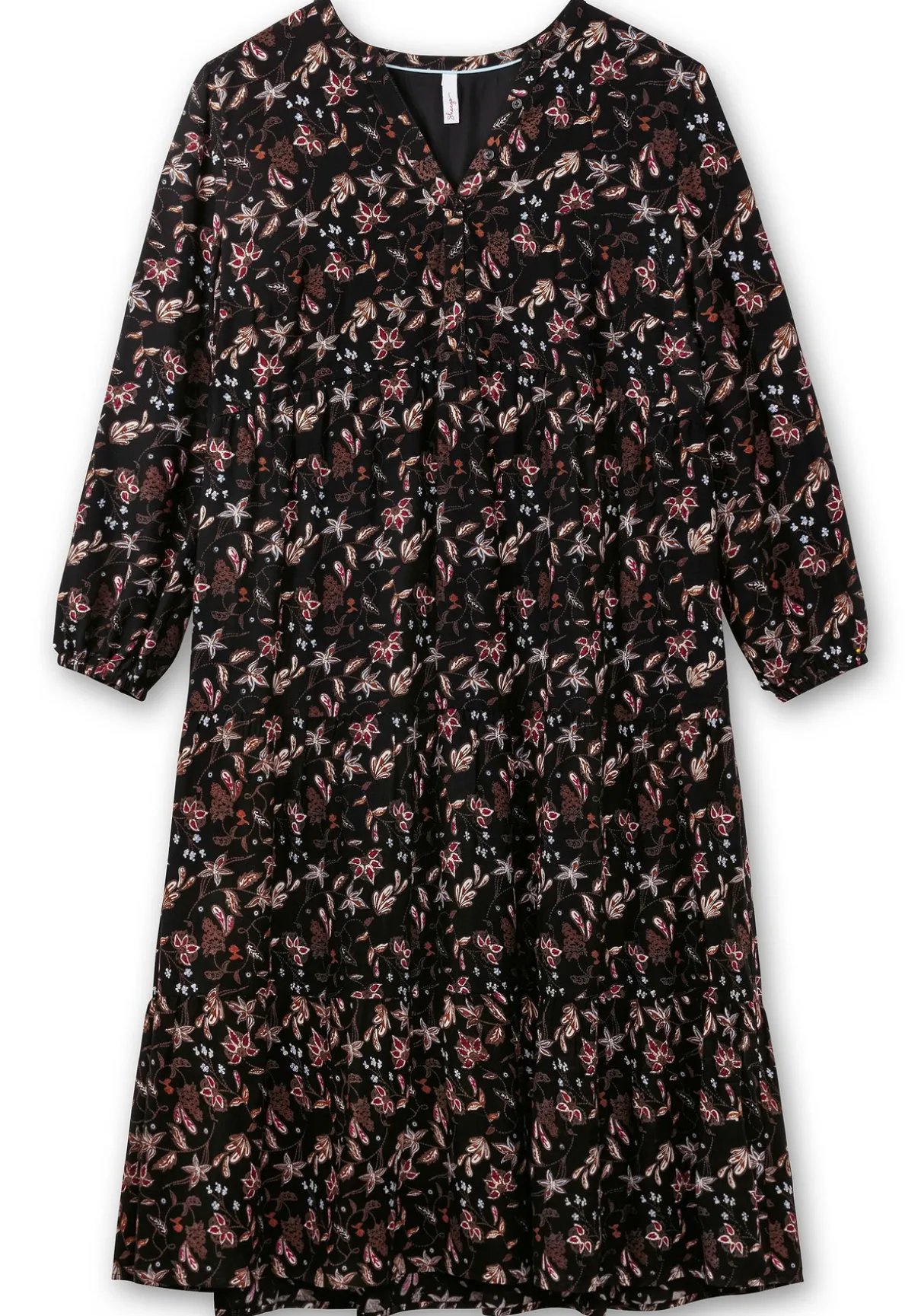 Gestuftes Maxikleid mit Alloverprint