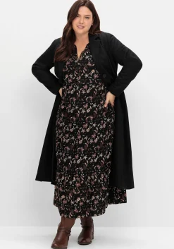 Gestuftes Maxikleid mit Alloverprint